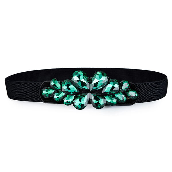 Γυναικεία ζώνη  με μεταλληκό στοιχείο  με χρωματιστές διακοσμητικές πέτρες