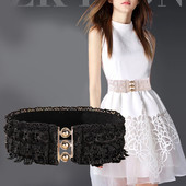 Curea elastica eleganta de dama cu dantela in trei culori
