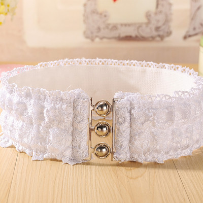 Curea elastica eleganta de dama cu dantela in trei culori
