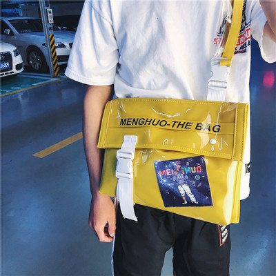 Geantă de umăr cu inscripție și aplicație potrivită pentru femei și bărbați