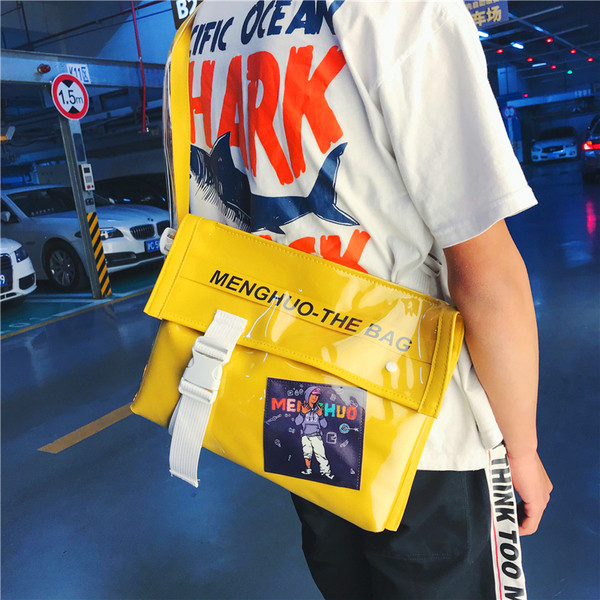 Geantă de umăr cu inscripție și aplicație potrivită pentru femei și bărbați