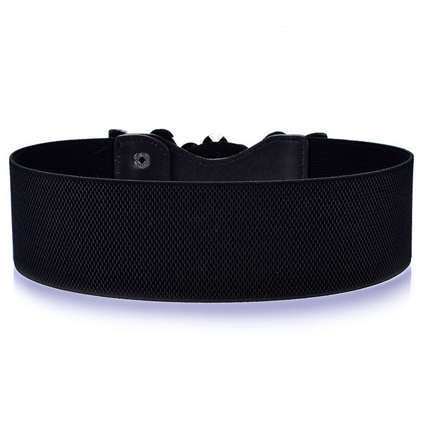 Γυναικεία ελαστική ζώνη με διακοσμητικές πέτρες και λουλούδια κούμπωμα