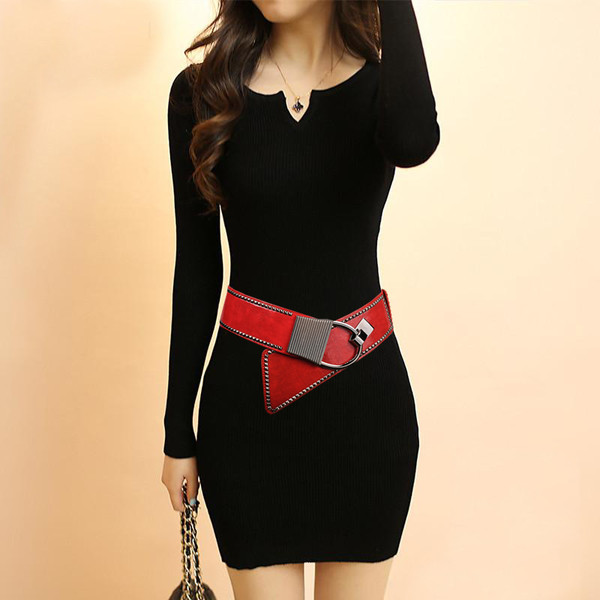 Curea de dama din piele lacuita cu decor metalic in doua modele