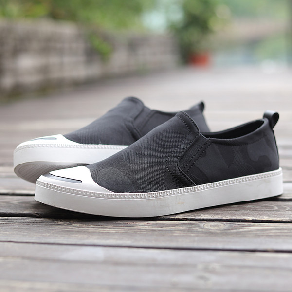 Mocasini sport pentru bărbați în negru și gri