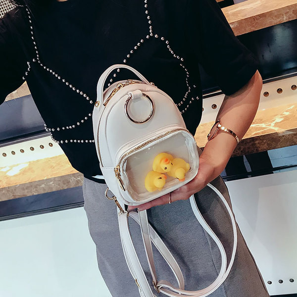 Rucsac de zi cu zi pentru femei în alb și negru