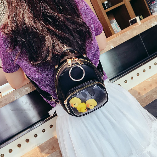 Rucsac de zi cu zi pentru femei în alb și negru