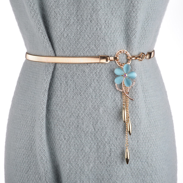 Μαλακή γυναικεία  ζώνη  με κρεμαστό κόσμημα