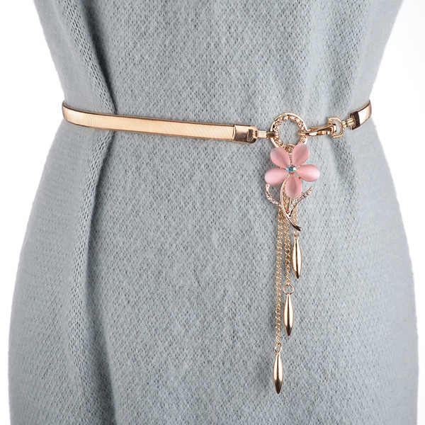 Μαλακή γυναικεία  ζώνη  με κρεμαστό κόσμημα