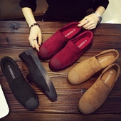 Mocasini de piele intoarsa pentru barbati in negru, rosu si maro