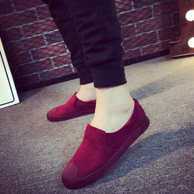 Mocasini de piele intoarsa pentru barbati in negru, rosu si maro