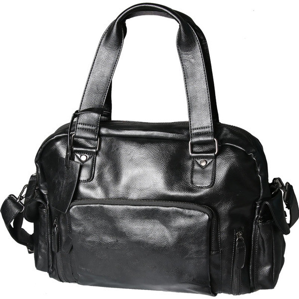 Δερμάτινη  ανδρική τσάντα  σε μαύρο χρώμα