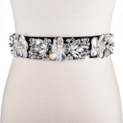 Γυναικεία σύγχρονη ζώνη με διακοσμητικές πέτρες