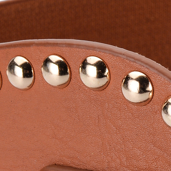 Curea casual de dama din piele cu nituri metalice