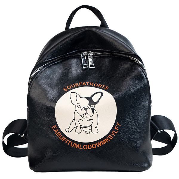 Rucsac de damă din piele ecologică cu aplicație și inscripție în trei culori