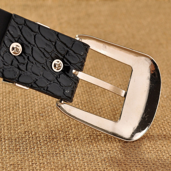 Curea moderna de dama cu model leopard cu pietre decorative