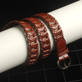 Curea de dama tricotata din piele ecologica in mai multe culori