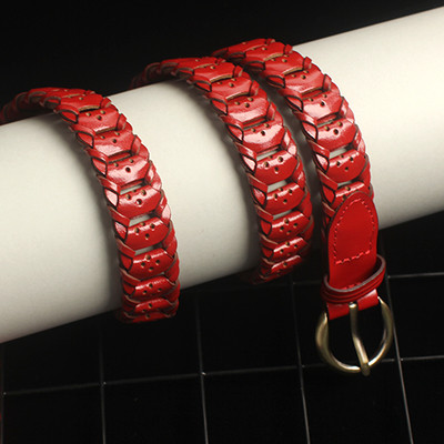 Curea de dama tricotata din piele ecologica in mai multe culori