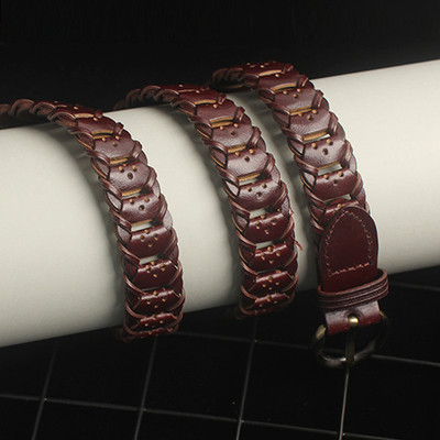 Curea de dama tricotata din piele ecologica in mai multe culori