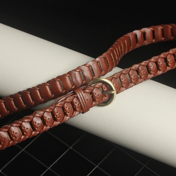 Curea de dama tricotata din piele ecologica in mai multe culori