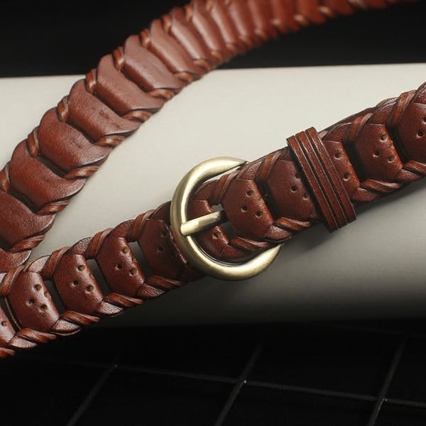 Curea de dama tricotata din piele ecologica in mai multe culori