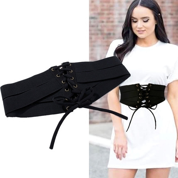 Γυναικεία ελαστική ζώνη μέσης με κορδόνια και φερμουάρ