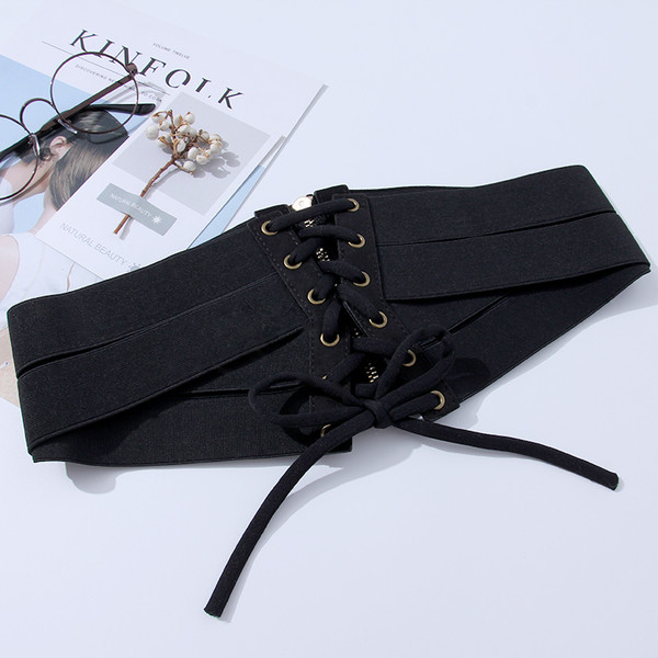 Γυναικεία ελαστική ζώνη μέσης με κορδόνια και φερμουάρ