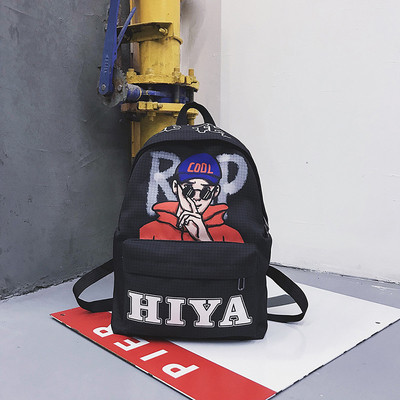 Rucsac modern pentru bărbați cu aplicație și inscripție în două culori