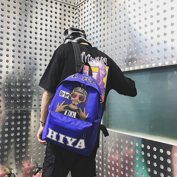 Rucsac modern pentru bărbați cu aplicație și inscripție în două culori