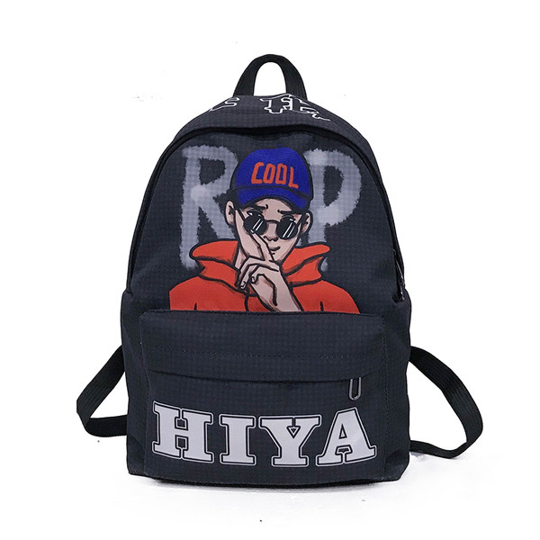 Rucsac modern pentru bărbați cu aplicație și inscripție în două culori