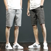 Pantaloni scurți eleganti în carouri, cu buzunare