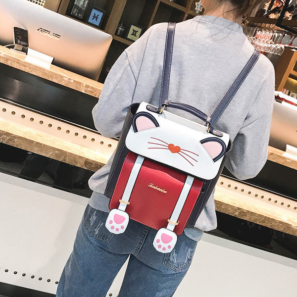 Rucsac modern de dama cu decor 3D in doua culori