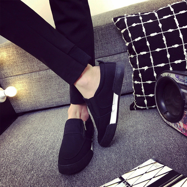 Mocasini barbatesti cu fermoar in doua culori