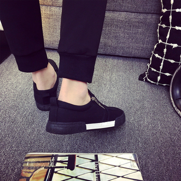 Mocasini barbatesti cu fermoar in doua culori