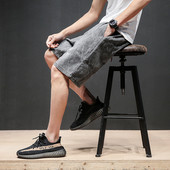 Pantaloni scurți pentru bărbați cu fermoar imitație în două culori