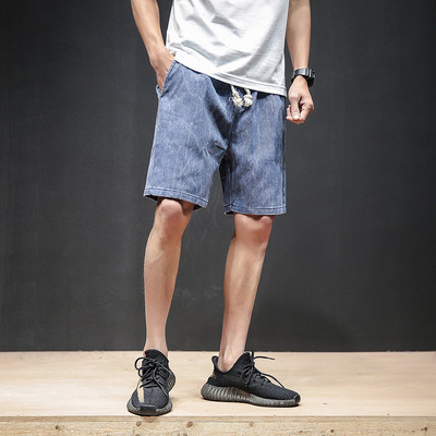 Pantaloni scurți pentru bărbați cu fermoar imitație în două culori