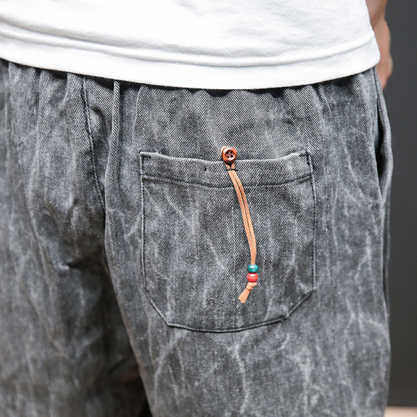 Pantaloni scurți pentru bărbați cu fermoar imitație în două culori