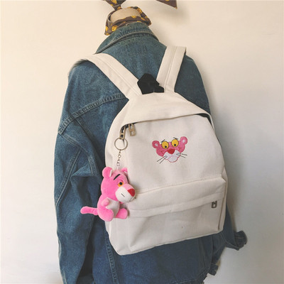 Rucsac de dama in trei culori cu broderie si accesoriu