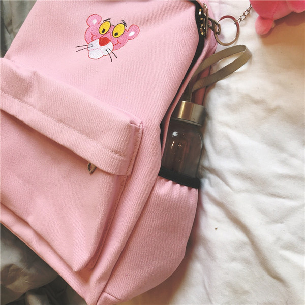 Rucsac de dama in trei culori cu broderie si accesoriu