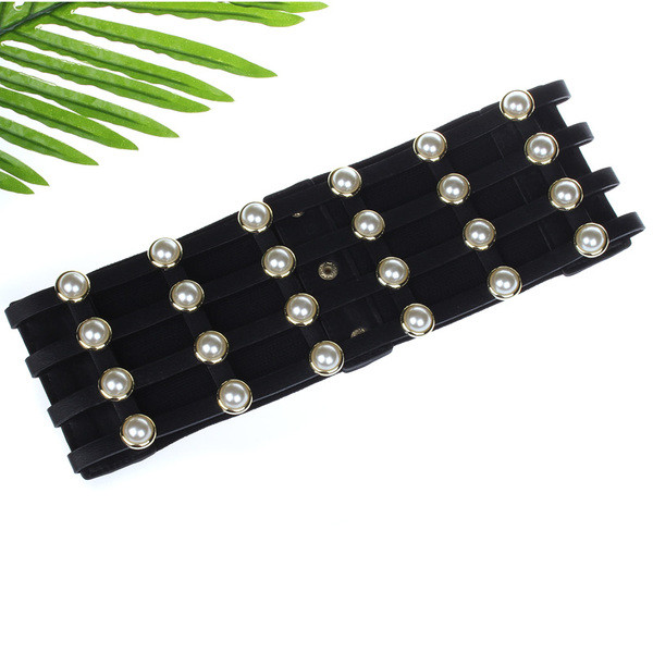 Cureaua larga dama cu perle decorative