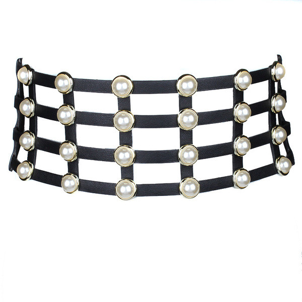 Cureaua larga dama cu perle decorative