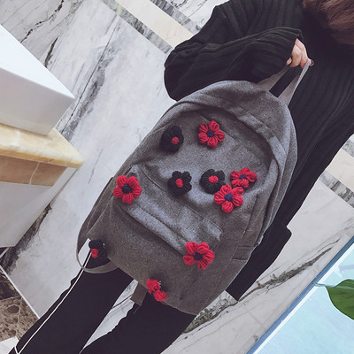 Rucsac de dama in trei culori cu decor floral 3D