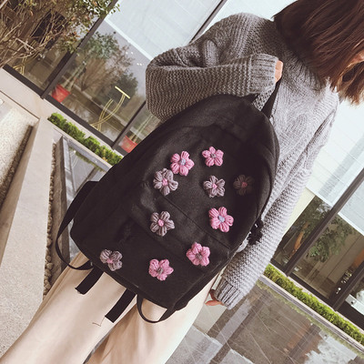 Rucsac de dama in trei culori cu decor floral 3D