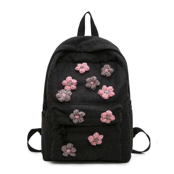 Rucsac de dama in trei culori cu decor floral 3D