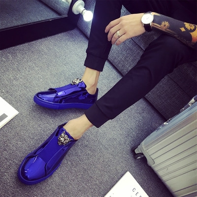 Mocasini moderni din piele lacuita pentru barbati in patru culori