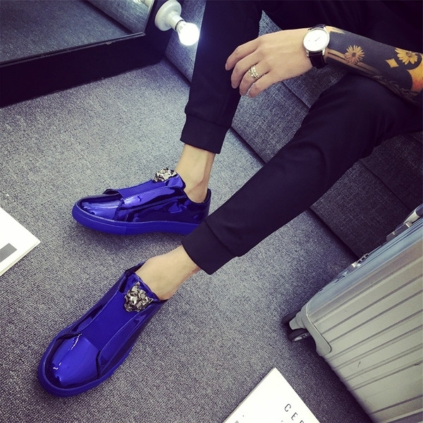 Mocasini moderni din piele lacuita pentru barbati in patru culori