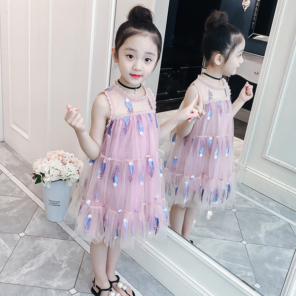 Rochie eterica pentru copii in doua culori cu broderie colorata