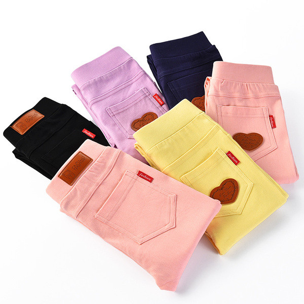 Pantaloni casual pentru copii pentru o fata in culori diferite - doua modele