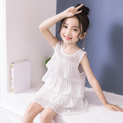 Παιδικό καλοκαιρινό φόρεμα για κορίτσια σε κόκκινο, ροζ και λευκό χρώμα