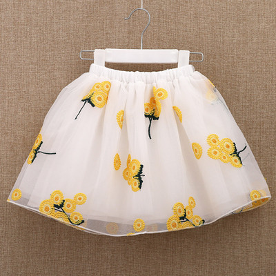 Fusta eterica moderna pentru copii cu broderie in patru culori