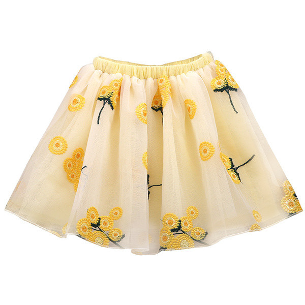 Fusta eterica moderna pentru copii cu broderie in patru culori